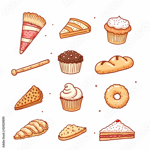 seamless pattern with cakes