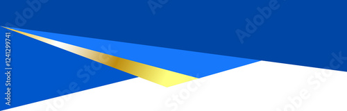 Free Download Border shape for banner design. Blue header section with golden line. Abstract bottom for web page. Curved divider template. Wavy horizontal separator - GFXLoad
