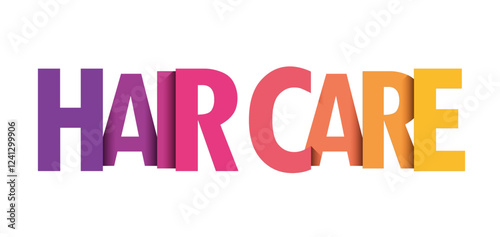 HAIR CARE colorful vector typography banner