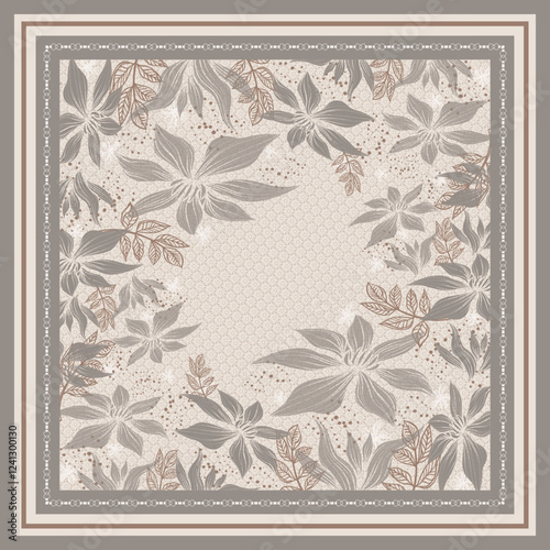 FLORAL HIJAB SCARF DESIGN WITH SEAMLESS PATTERN