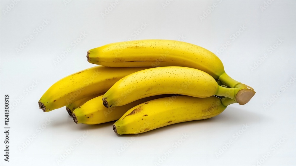 A Close-Up Serenade of Nature?s Sweet Delight: A Bunch of Ripe Bananas Displayed on a Pristine White Canvas A Close-Up Serenade of Nature?s Sweet Delight: A Bunch of Ripe Bananas Displayed on a Pristine White Canvas