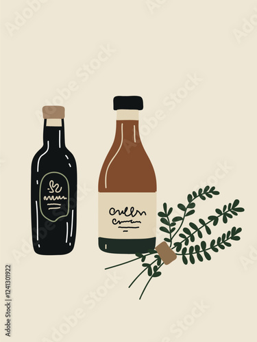 medicinal herbal tinctures, minimalist style