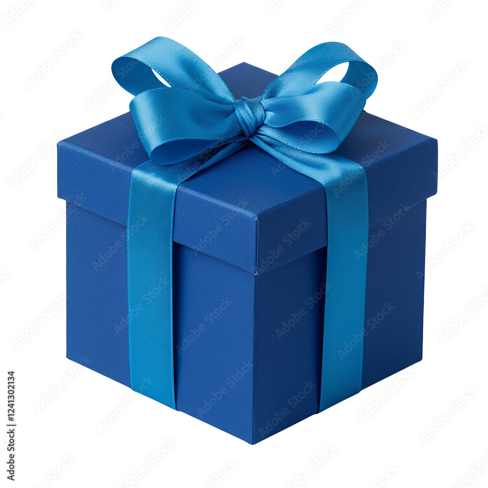 Obraz premium Beautiful blue gift box with a tied bow. 🎁 💙