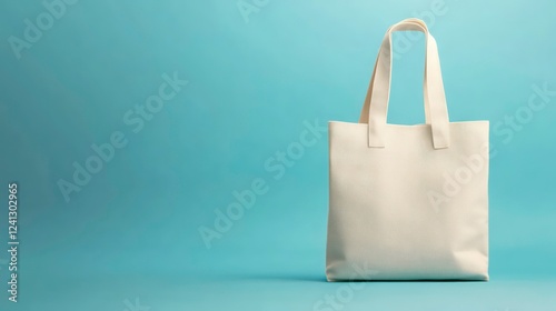 A fashion-forward eco-recycled cloth handbag mockup for grocery store shoppers, showcasing a contemporary cotton ecobag design for canvas totes.