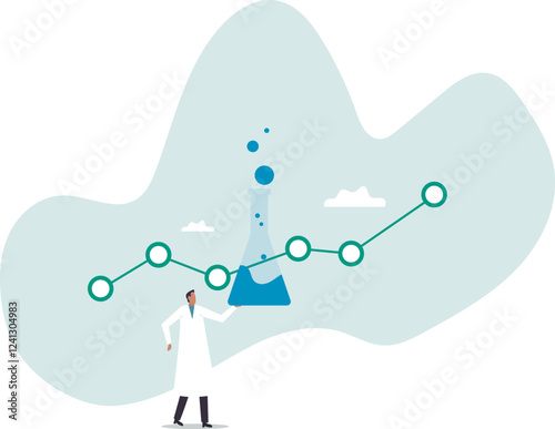 Data scientist, machine learning or deep learning to analyze data for insight use for business development.business concept.flat character.