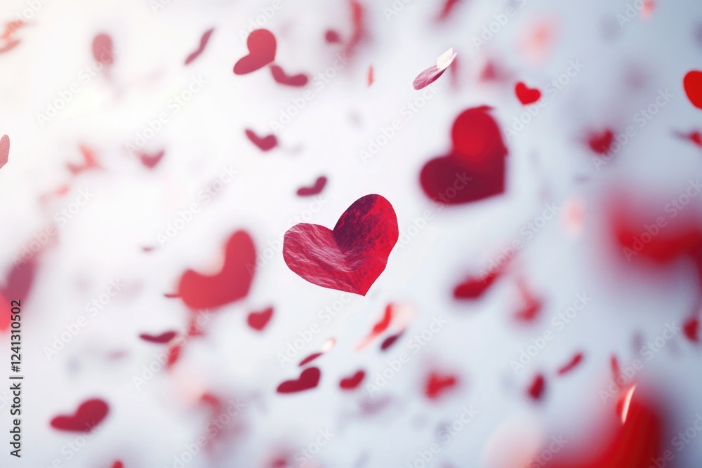 Obraz premium Red Rose Petals Falling