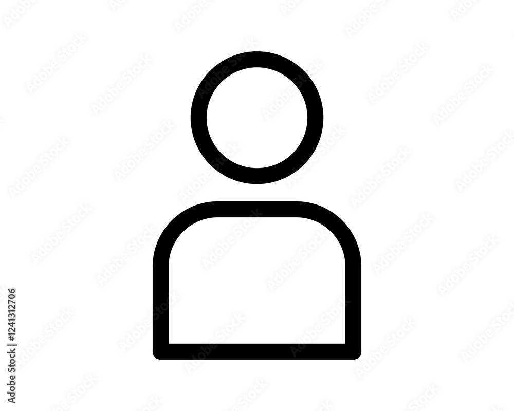 Simple yet versatile user icon. Bold black outline on white background. Perfect for websites, apps, and presentations needing a clean, modern profile symbol. Simple yet versatile user icon. Bold black outline on white background. Perfect for websites, apps, and presentations needing a clean, modern profile symbol.