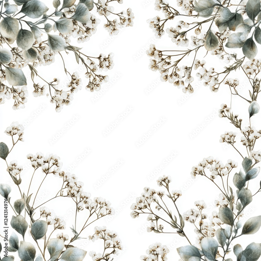 Fototapeta premium Ornate Floral Pattern in White