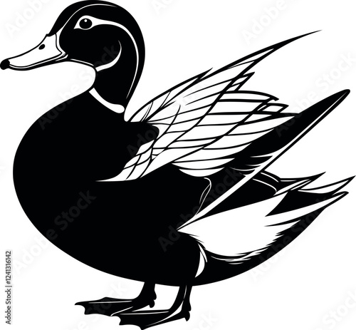 Duck silhoutte vector illustration