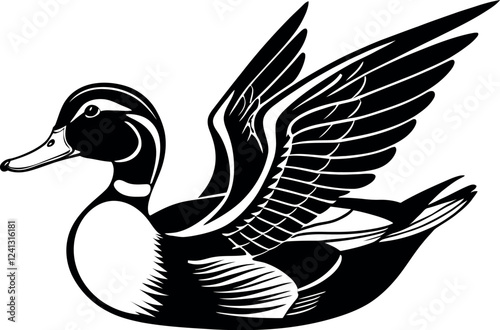 Duck silhoutte vector illustration