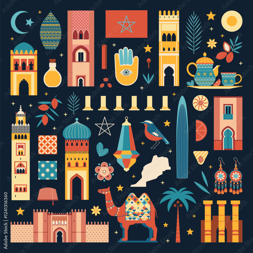 Travel to Morocco Design Elements Collection