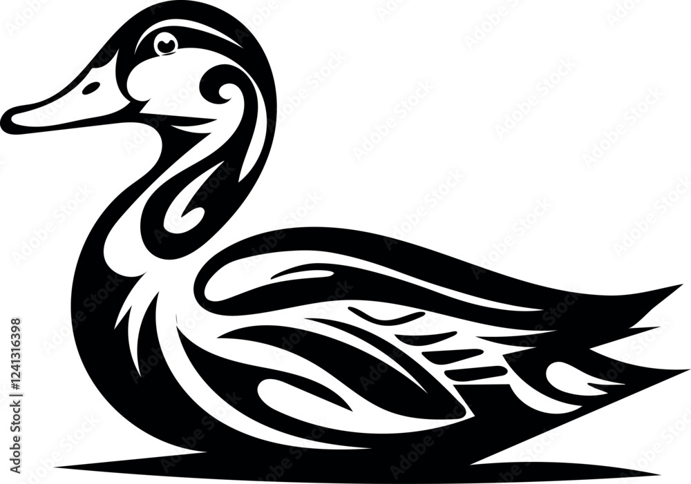 Duck silhoutte vector illustration Duck silhoutte vector illustration