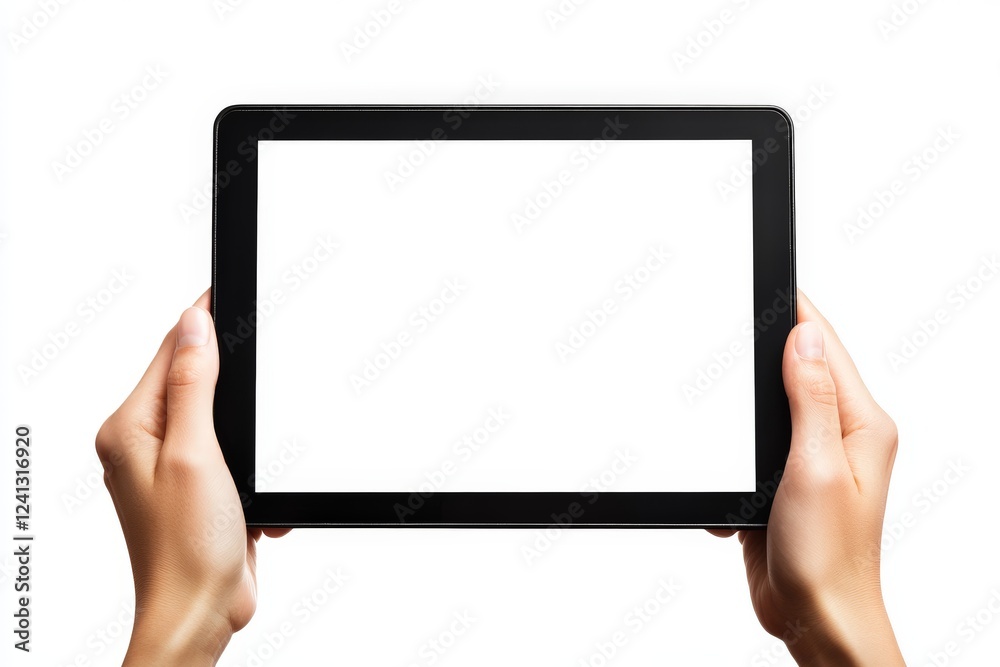 hand hold blank screen tablet hand hold blank screen tablet