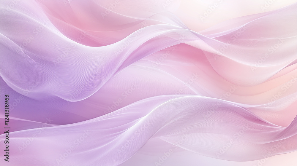 Fototapeta premium Soft and Dreamy Abstract Background with Flowing Pastel Waves 