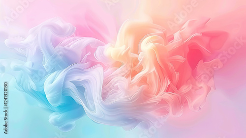 Soft pastel swirls blending in dreamy abstract design