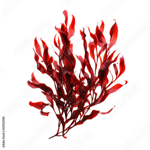 Red algae isolated on transparent background