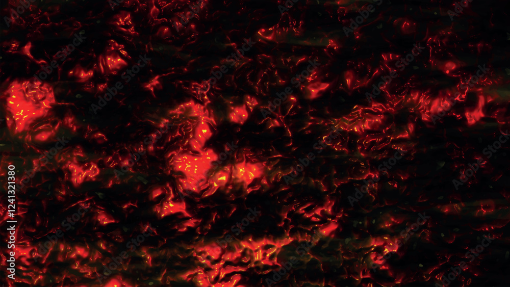 Abstract background with boiling lava and thick smoke. View of burning and glowing hot coals. Red burning lava texture background. Vector illustration Abstract background with boiling lava and thick smoke. View of burning and glowing hot coals. Red burning lava texture background. Vector illustration
