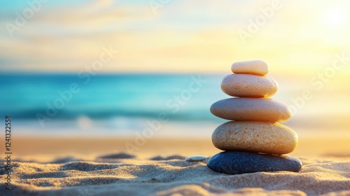 Serene Yoga Pose at Sunrise on Sandy Beach