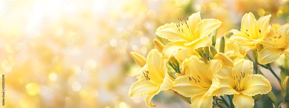 Obraz premium Photo of the ancient Sphinx rock formation Close-up of yellow daylily in full bloom 