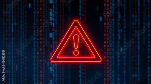 Obraz na płótnie Cyber Threat Alert: The Rising Risks of Digital Vulnerabilities, data breach, malware warning, cyber attack, hacking alert, ransomware, system vulnerability, digital security, IT security. w salonie