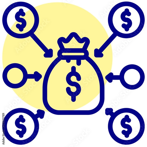 crowdfunding vector mixed outline icon