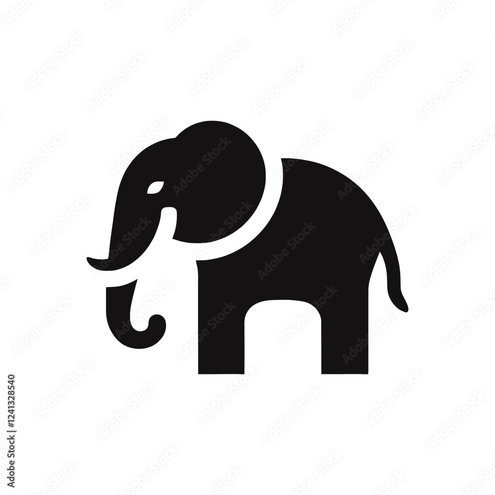 Fototapeta premium Elephant icon. Silhouette of wild animal. Vector illustration.