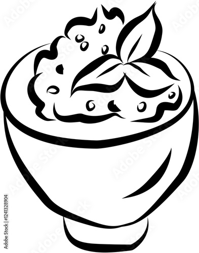 Mexican food. Hand drawn vector isolated doodle.  Chiltomate 