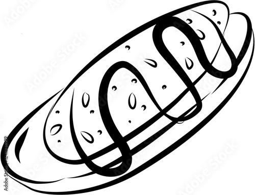 Mexican food. Hand drawn vector isolated doodle. Elote 