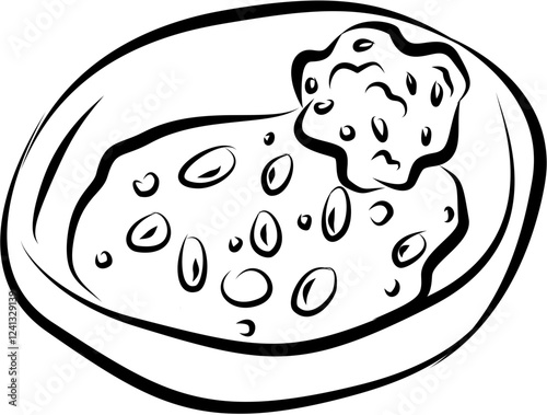 Mexican food. Hand drawn vector isolated doodle. Chilli con carne