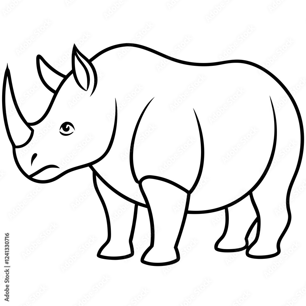 Fototapeta premium Single-Line Rhino Vector Design