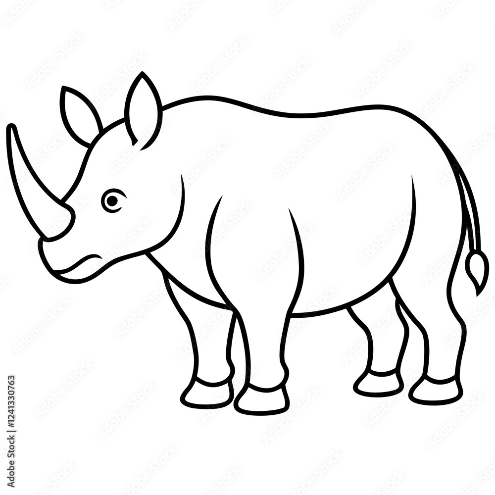 Single-Line Rhino Vector Design Single-Line Rhino Vector Design