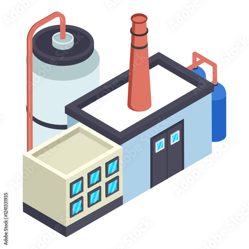 Petrochemicals Process Unit isometric Concept, distillation columns with lower boiling points Vector color Icon Design, Oil and Gas industry Symbol, Petroleum  and gasoline Sign, Service and supply 