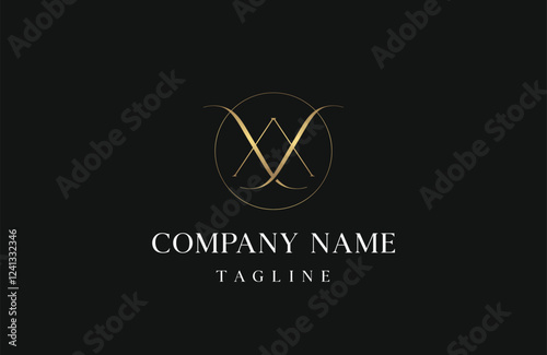 Beautiful letter XX monogram in incredibly luxury and classy style, elegant circular letter XX logo template for a high-end brand personality
