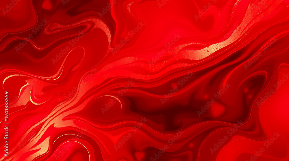 Fototapeta premium Red Abstract Background: Swirling Gold and Crimson Texture for Luxury Designs. Perfect for Wallpaper, Graphic Design, and Modern Art Projects.