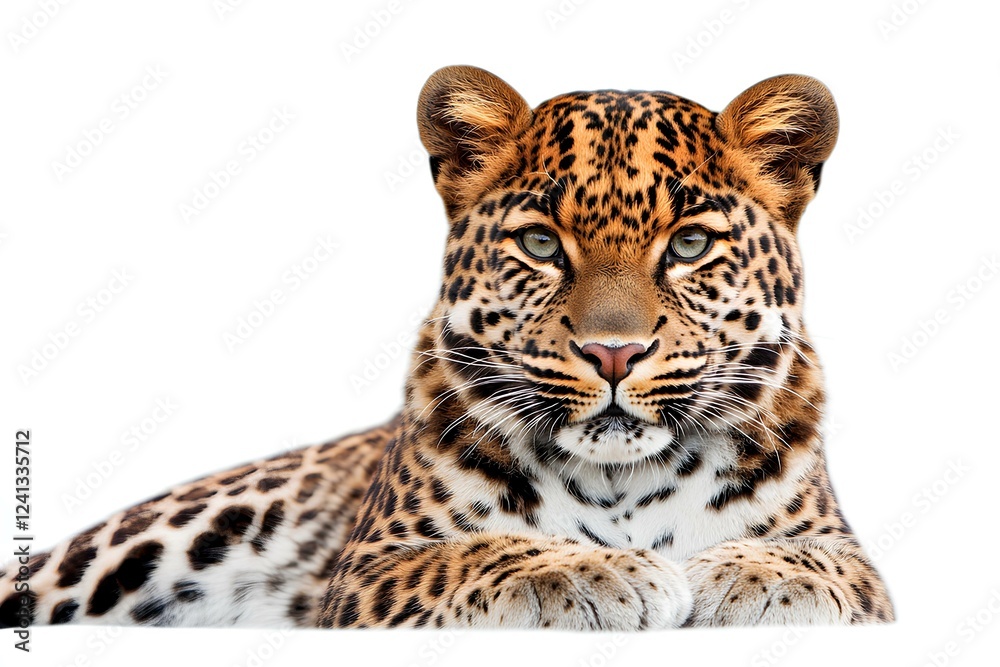 Obraz premium a Amur Leopard isolated on white background