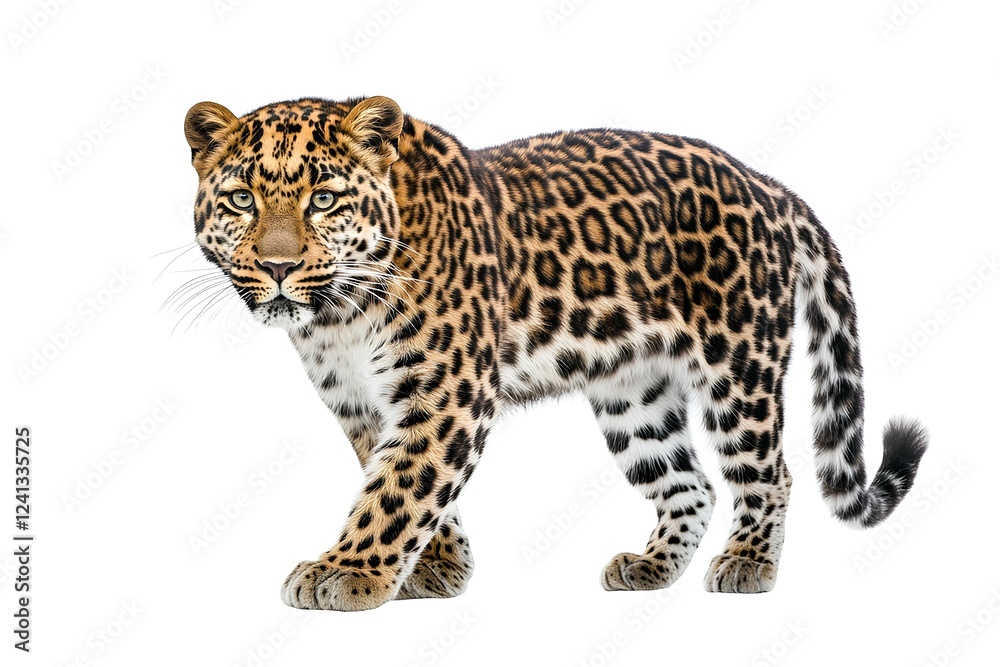 Obraz premium a Amur Leopard isolated on white background