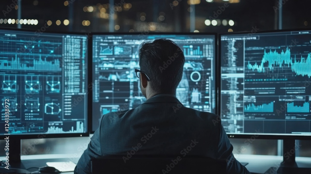 Businessman using laptop computer analyzing sales data and financial growth graph chart report. Businessman using laptop computer analyzing sales data and financial growth graph chart report.