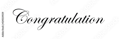 Hand drawn "Congratulations" lettering. Calligraphy text isolated on white background. Vector illustration lettering design.