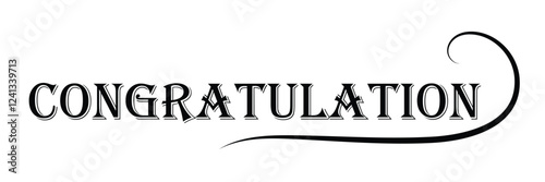 Hand drawn "Congratulations" lettering. Calligraphy text isolated on white background. Vector illustration lettering design.
