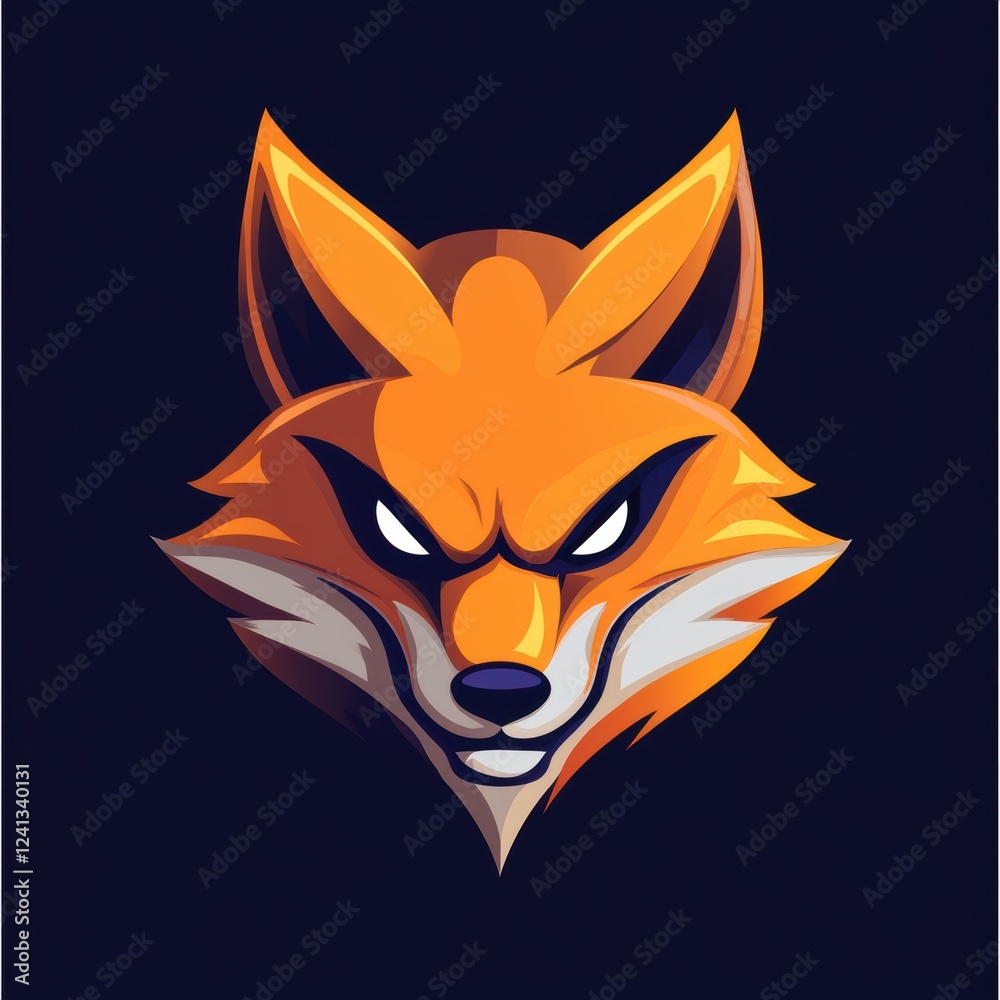 Bold vector illustration of an aggressive fox mascot with sharp eyes and a fierce expression. Bold vector illustration of an aggressive fox mascot with sharp eyes and a fierce expression.