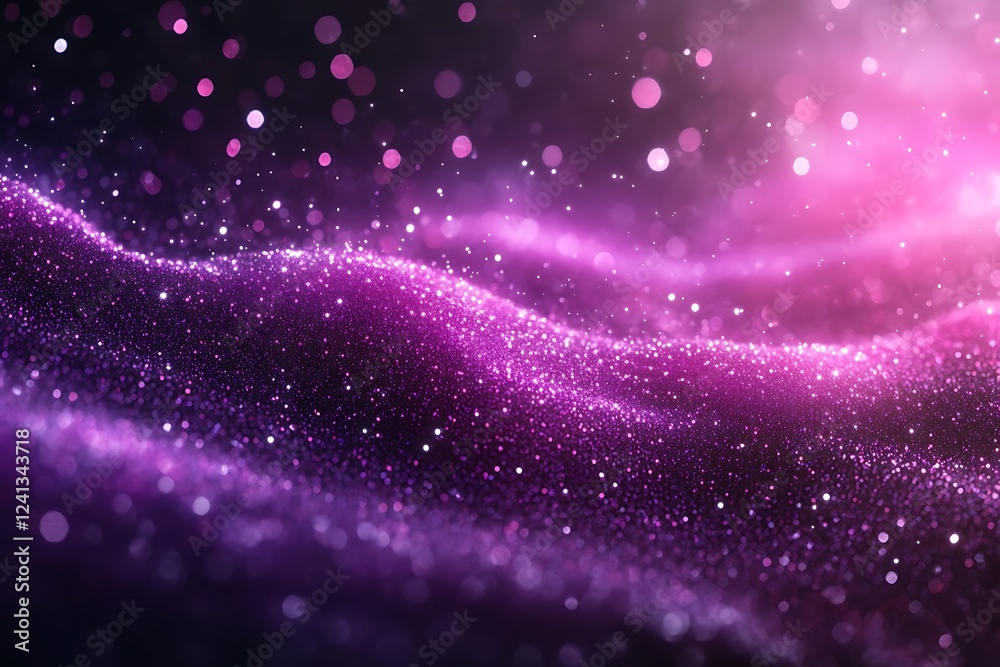 Obraz premium Purple Glitter Wave Abstract Background Design