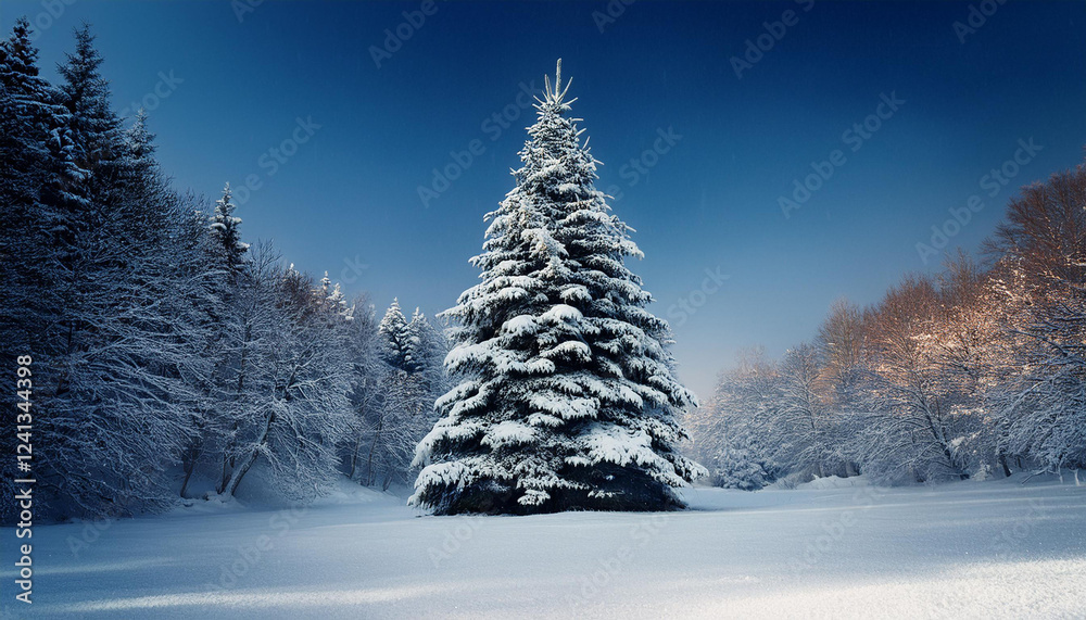 Obraz premium christmas tree with snow