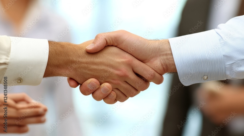 Two businessmen shaking hands, signifying a successful business deal or partnership. Two businessmen shaking hands, signifying a successful business deal or partnership.