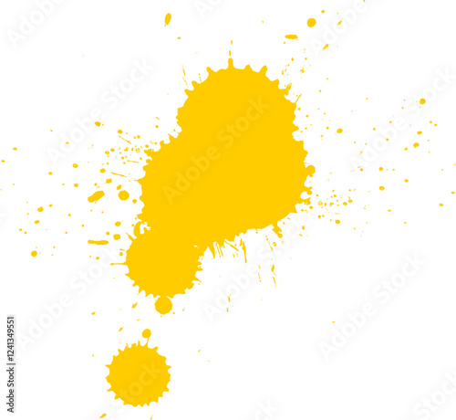 yellow brush dropped splatter splash grunge graphic element