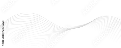 Abstract gray wave dynamic curve lines background. Energy technology concept modern backdrop design for business, presentation, banner.