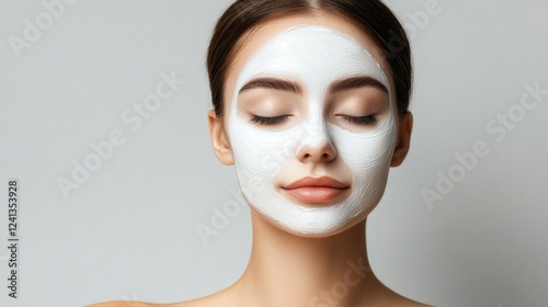 Young Asian Woman Enjoying Spa Facial Treatment with Clean Fresh Skin and Moisturizing Mask in Soft Natural Light Setting