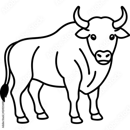Buffalo Outline Minimalist Vector Art