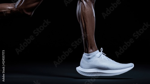 Wallpaper Mural Runner's legs, powerful stride, dark background, fitness Torontodigital.ca