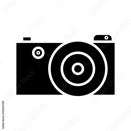 Photo camera icon on white background