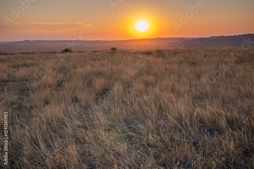 Sunrise over Badlands National Park in South Dakota in mid September photo